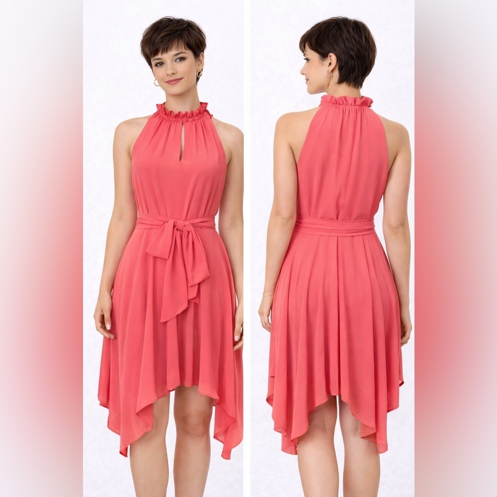 Eliza J Asymmetrical Sleeveless Dress Pink Size 12P